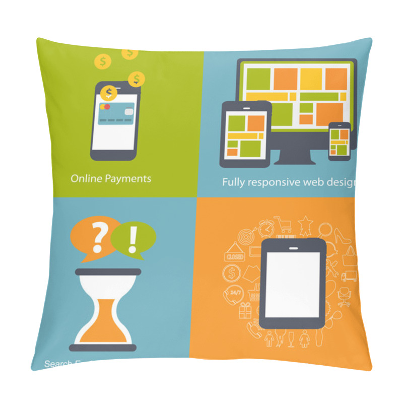 Personality  Modern Flat Icon Set For Web And Mobile Application Pillow Covers