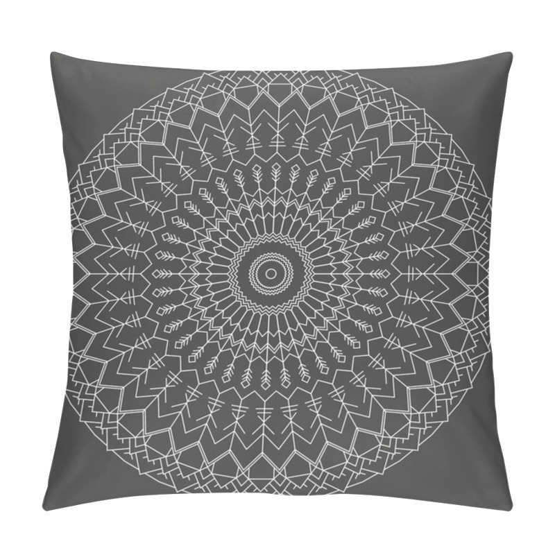 Personality  Hand Drawn Ornamental Ethnic Round. Handmade Lace Abstract Artwork Pillow Covers