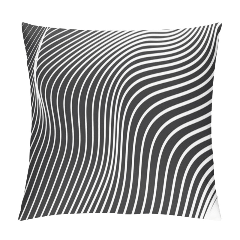 Personality  Black And White Line Wave Abstract Pattern Background For Backdrop Or Fabric Style Pillow Covers