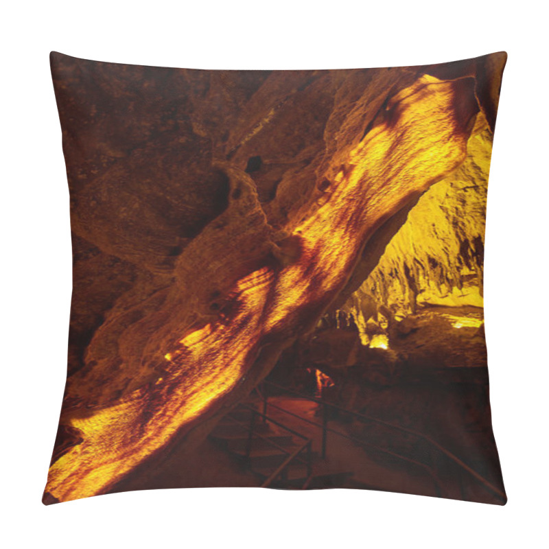 Personality  Bacon Formation In Cave Red And Gold Pillow Covers