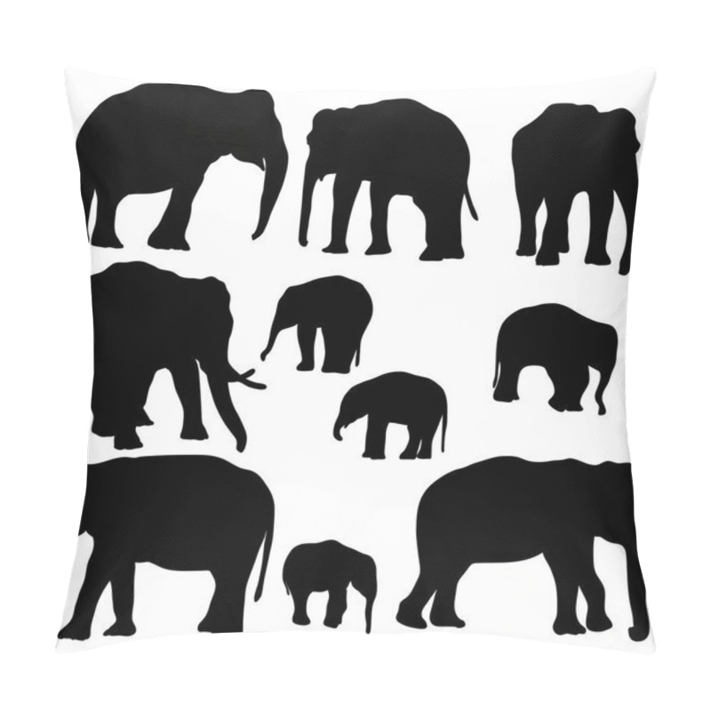 Personality  Vector Set Of Elephants Pillow Covers