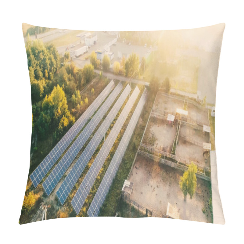 Personality  Aerial View Of Solar Panels Near Trees  Pillow Covers