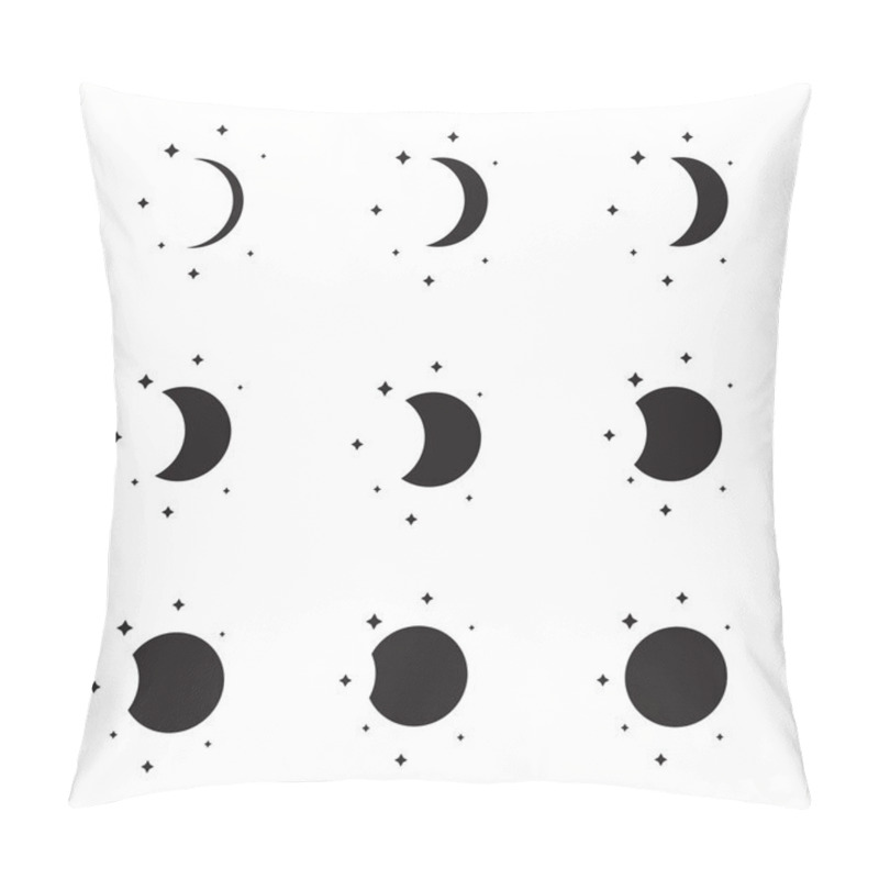 Personality  Moon Phases Silhouettes Set Pillow Covers