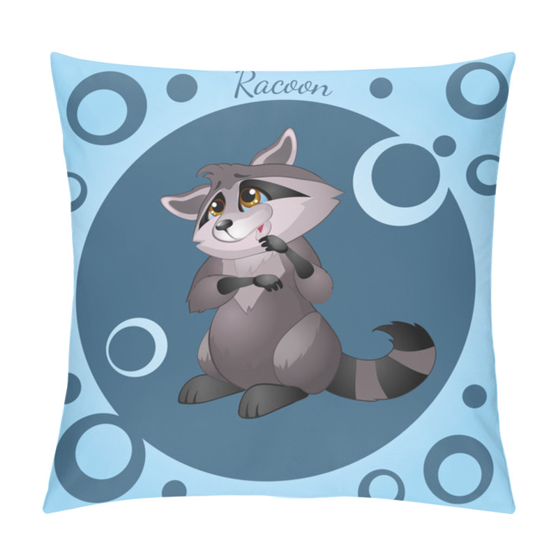 Personality  Vector Illustration Of Cute Raccoon Pillow Covers