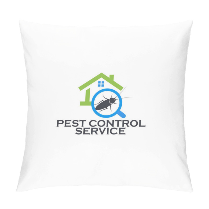 Personality  Pest Control Service Logo Concept. Prevention, Extermination And Disinfection Of The House From Insects, Fungi And Small Rodents. Forgiving Parasites Professional Company, Vector Logotype Pillow Covers