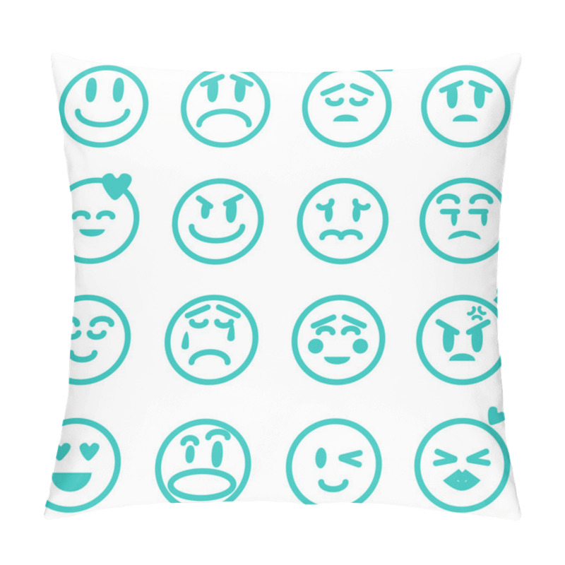 Personality  Emotion Icons Set, Vector Illustration EPS Version 8 Pillow Covers