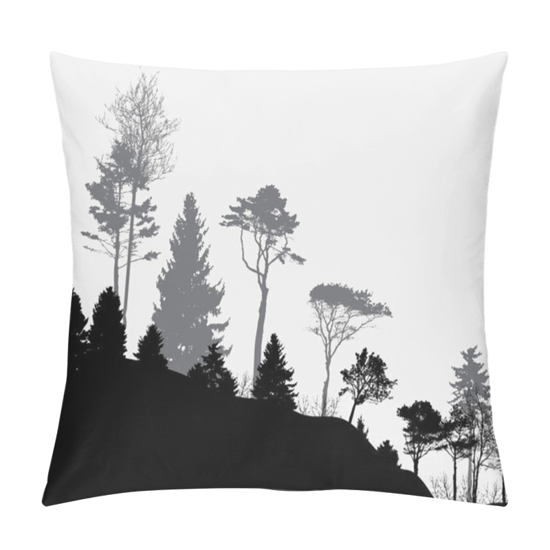 Personality  Image Of Nature. Tree Silhouette. Eco Banner. Vector Illustration. Pillow Covers