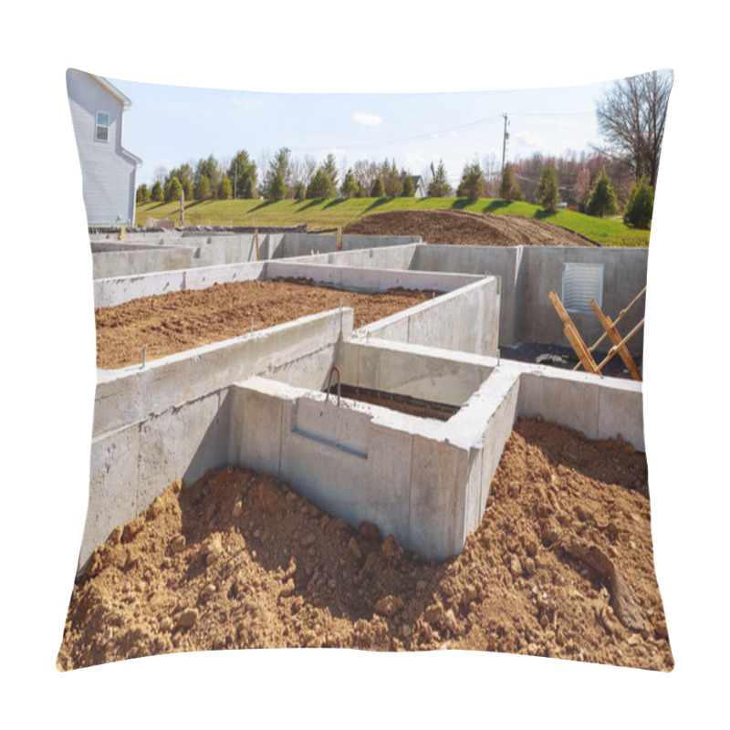 Personality  Concrete Foundation For A New House Job Ground Pillow Covers