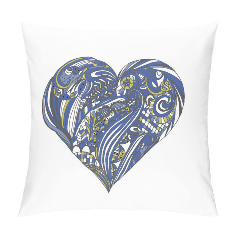 Personality  Handdrawn Doodle Heart For Web Site, Greeting Card And Valentine Pillow Covers