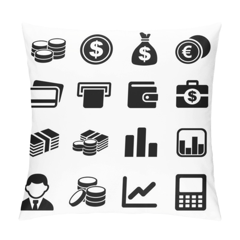 Personality  Money Icon Set Pillow Covers