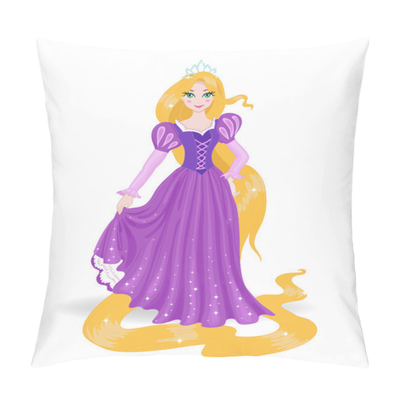 Personality  Beautiful Princess In Purple Dress. Pillow Covers