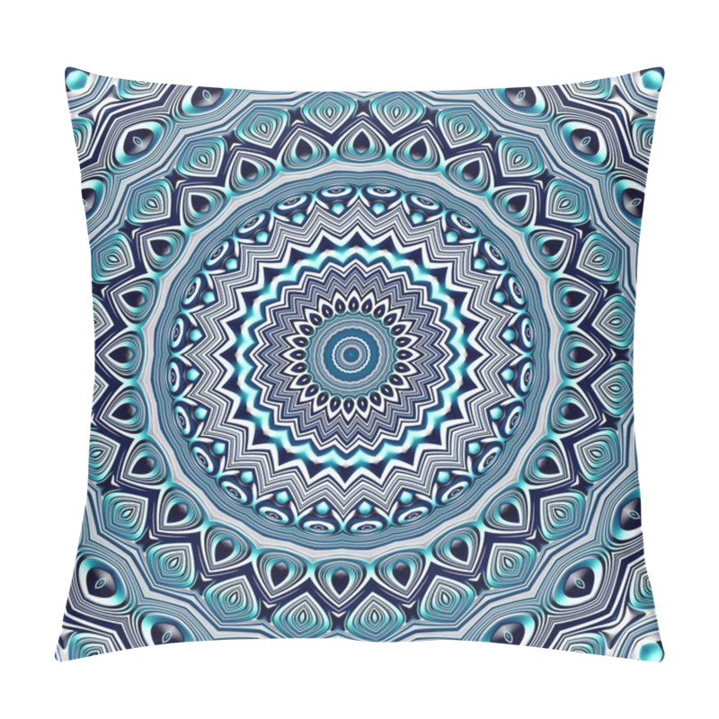 Personality  Abstract Digital Fractal Pattern. Round Mandala Decorative Ornament Pattern. Pillow Covers