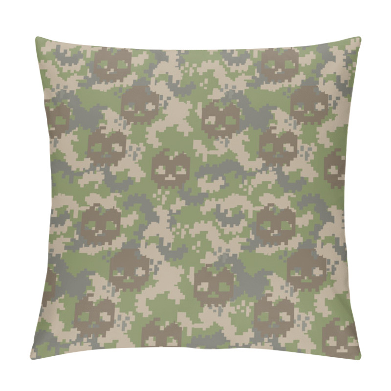 Personality  Skull Camouflage Texture Pixel Pillow Covers