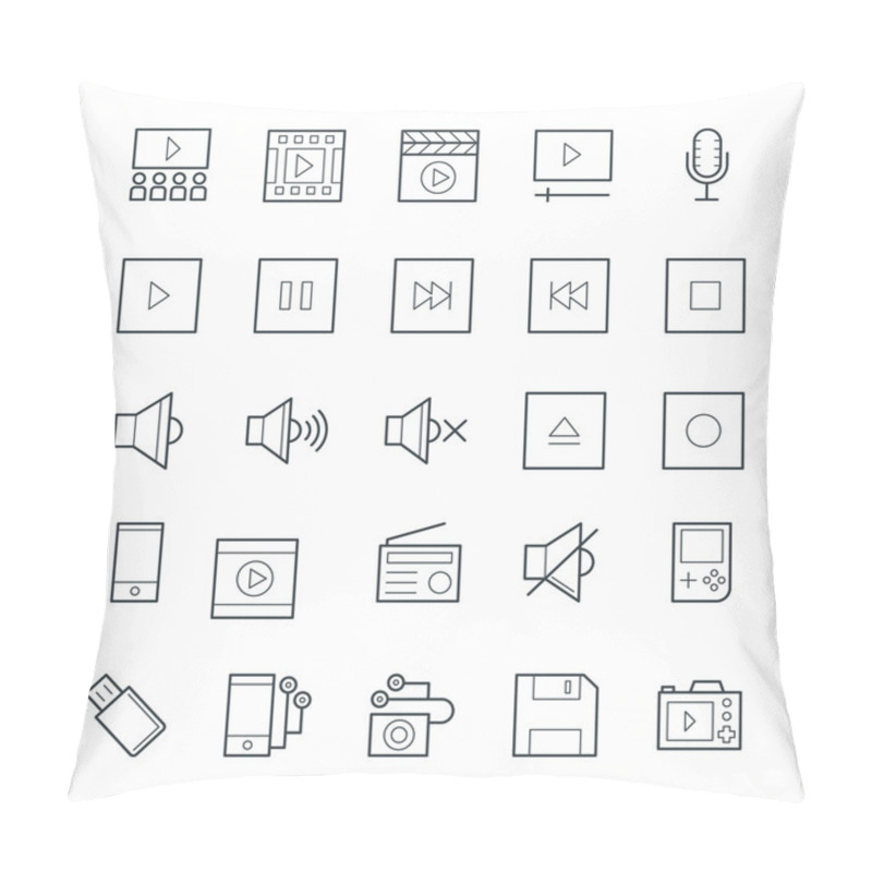 Personality  Multimedia Cool Vector Icons 2 Pillow Covers