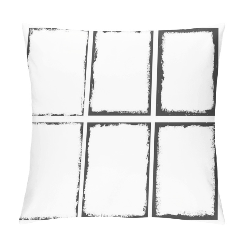 Personality  Set Of Six Grungy Rectangles Isolated On White Pillow Covers