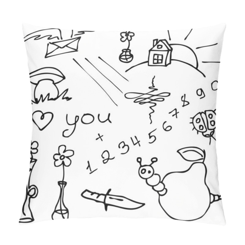 Personality  Set Of Vector Sketches Pillow Covers