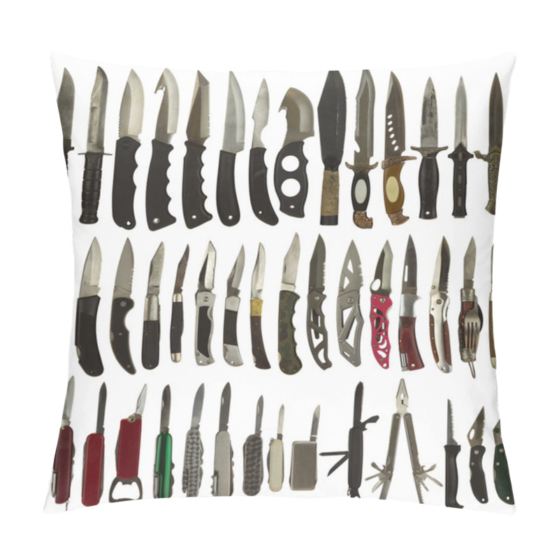 Personality  Knives Isolated On A White Background Pillow Covers