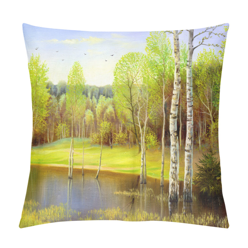 Personality  Autumn Landscape, Canvas, Oil Pillow Covers