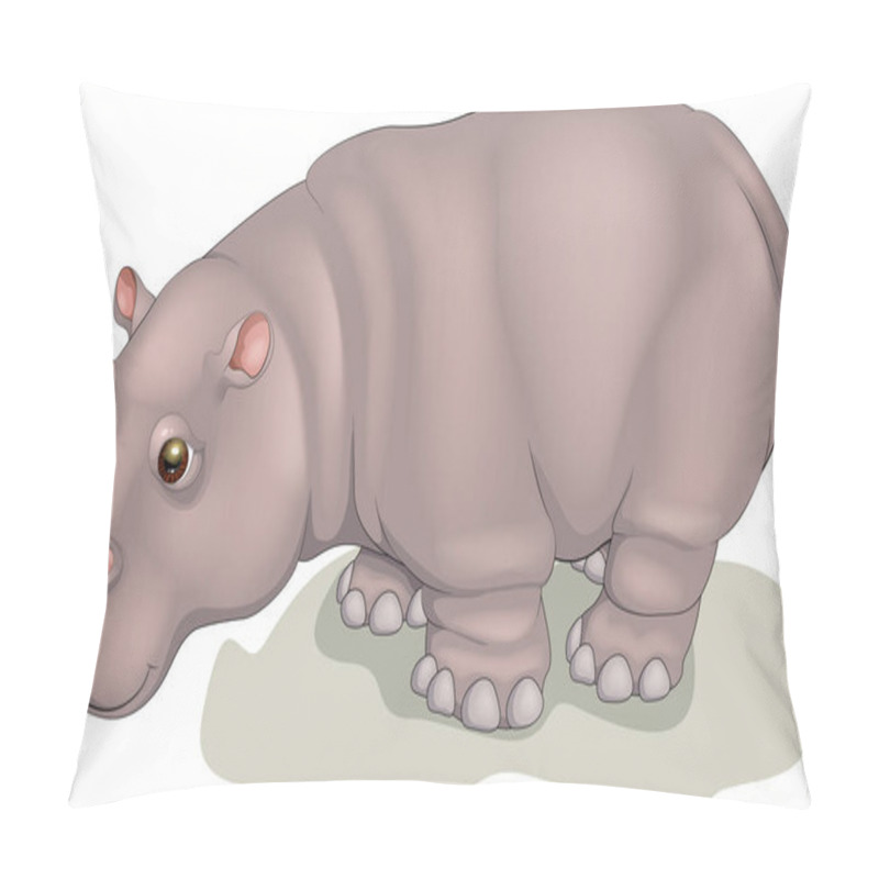 Personality  Vector Illustration Hippopotamus Pillow Covers