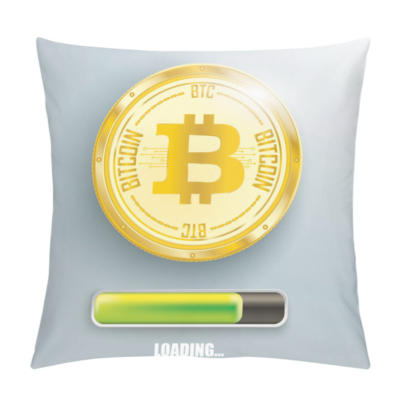 Personality  Golden Bitcoin Loading Pillow Covers