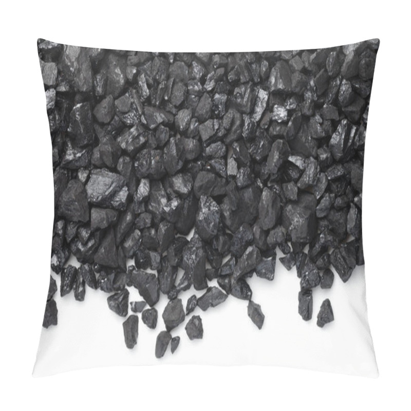 Personality  Black Coal Isolated On White Background Pillow Covers