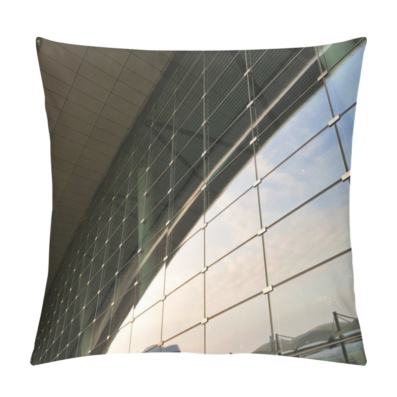 Personality  Glass Architecture. Double-exposure Tilt Photo Of Contemporary O Pillow Covers