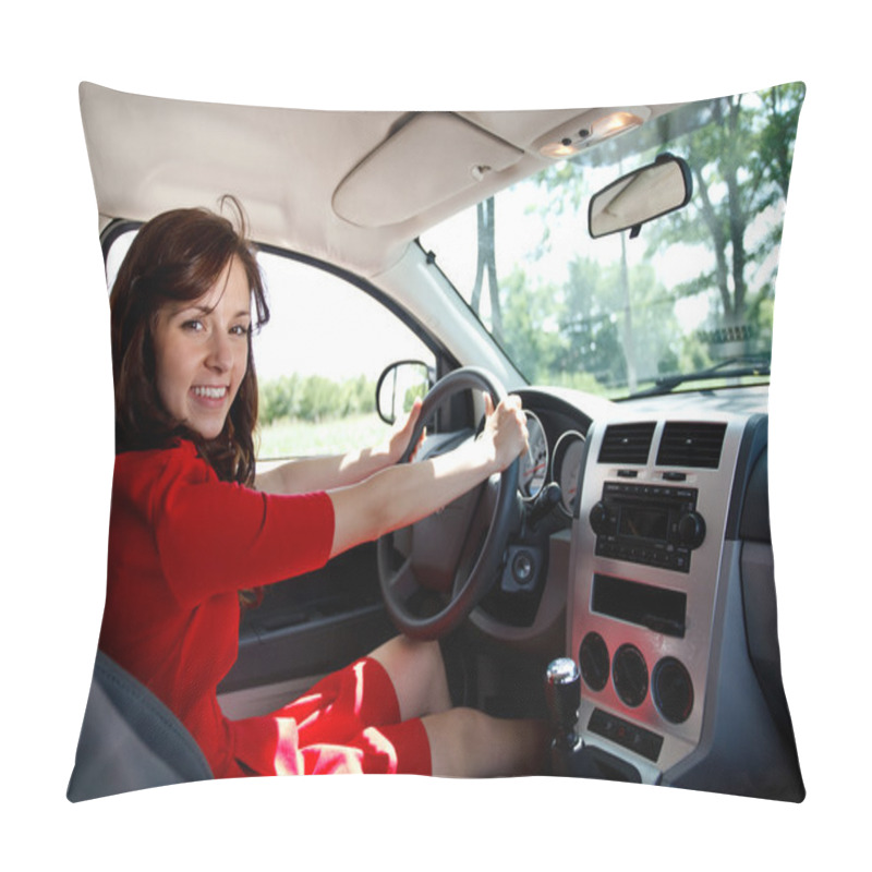 Personality  Young Girl Driving Car Pillow Covers