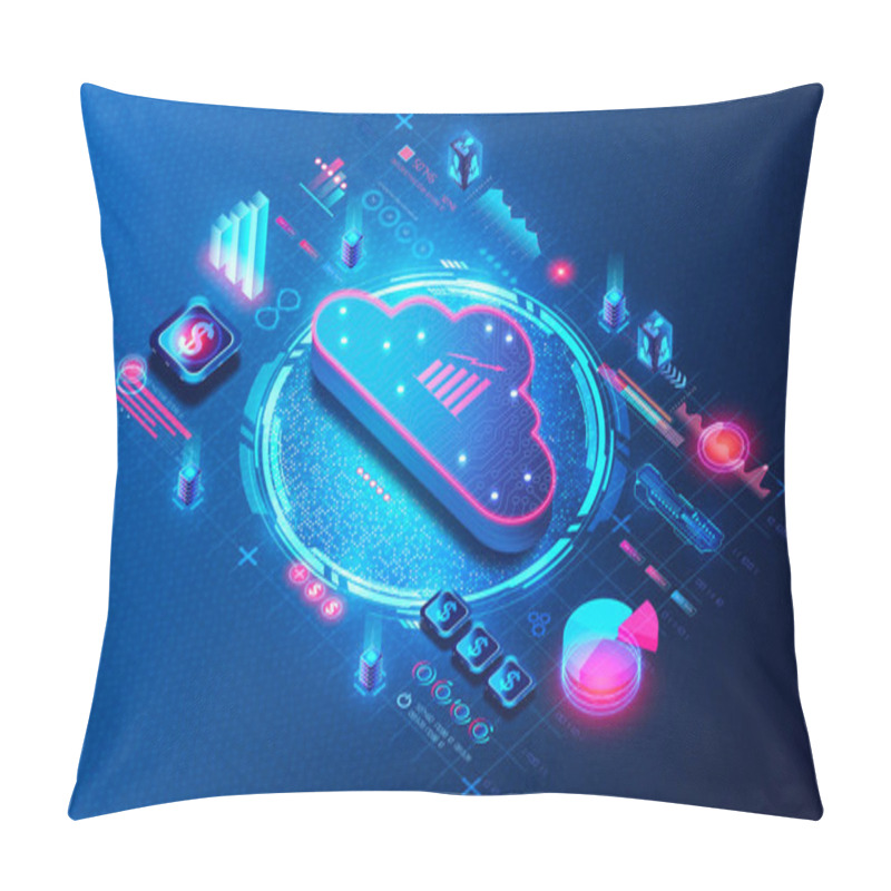 Personality  Cloud Cost Management And Cloud Cost Optimization Concept - FinOps - 3D Illustration Pillow Covers