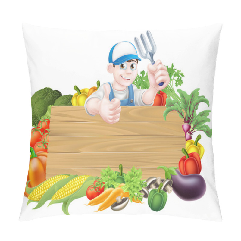 Personality  Cartoon Vegetables Gardener Sign Pillow Covers