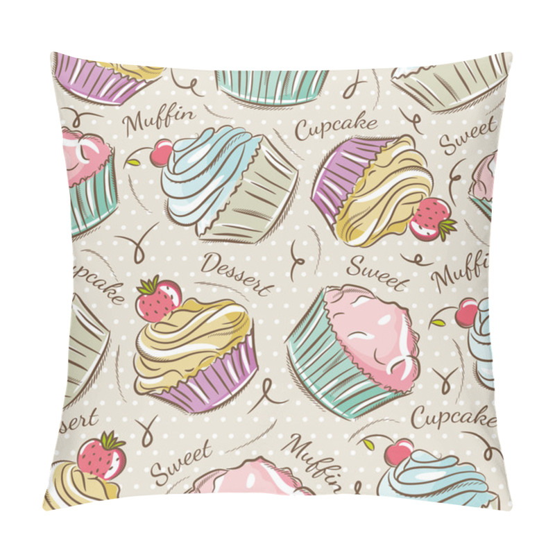 Personality  Pattern With Cupcakes. Pillow Covers