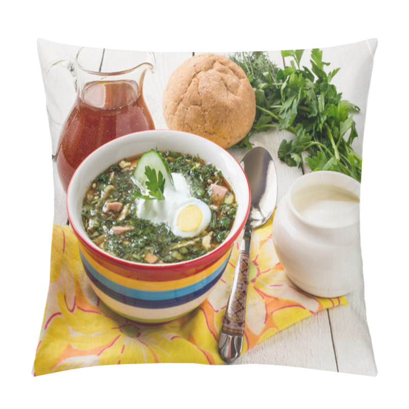 Personality  Russian cold soup okroshka pillow covers