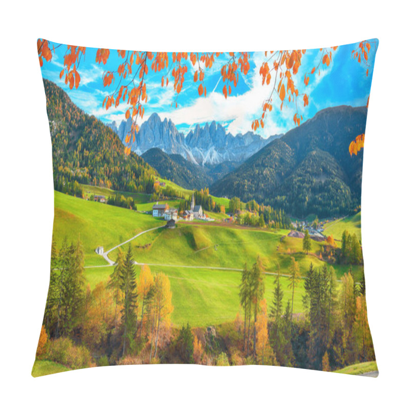 Personality  Marvelous Autumn Scene Of Magnificent  Santa Maddalena Village In Dolomites.  Location: Santa Maddalena Village, Val Di Funes, Trentino-Alto Adige, Dolomites, Italy, Europe Pillow Covers