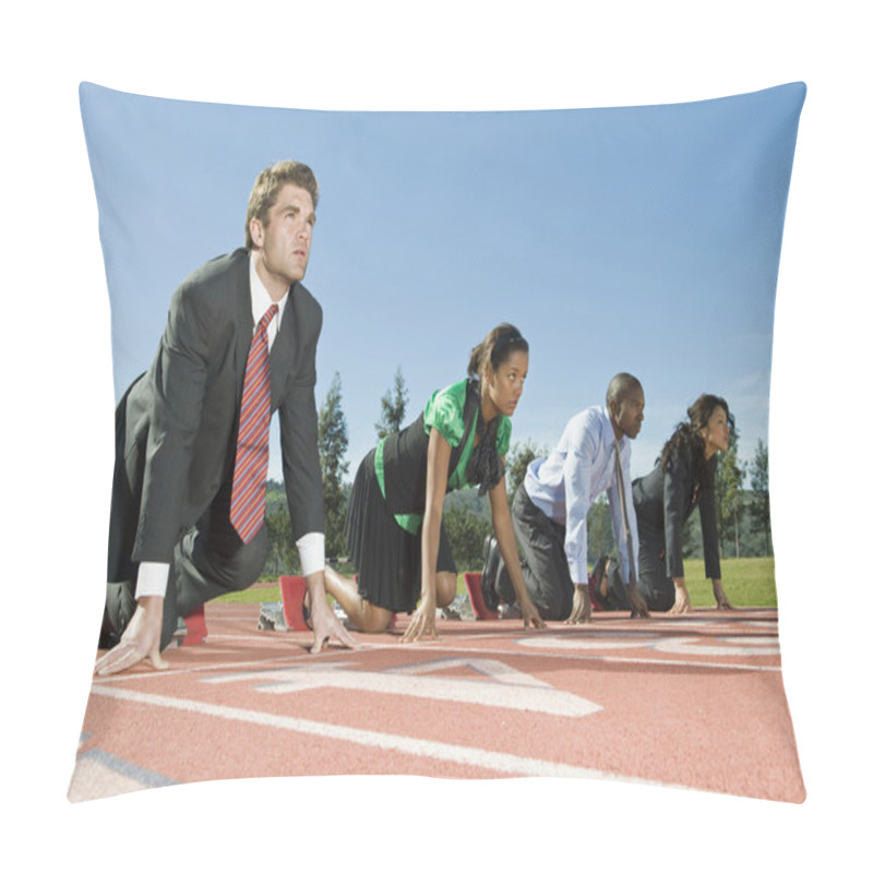 Personality  Business At Starting Blocks Pillow Covers