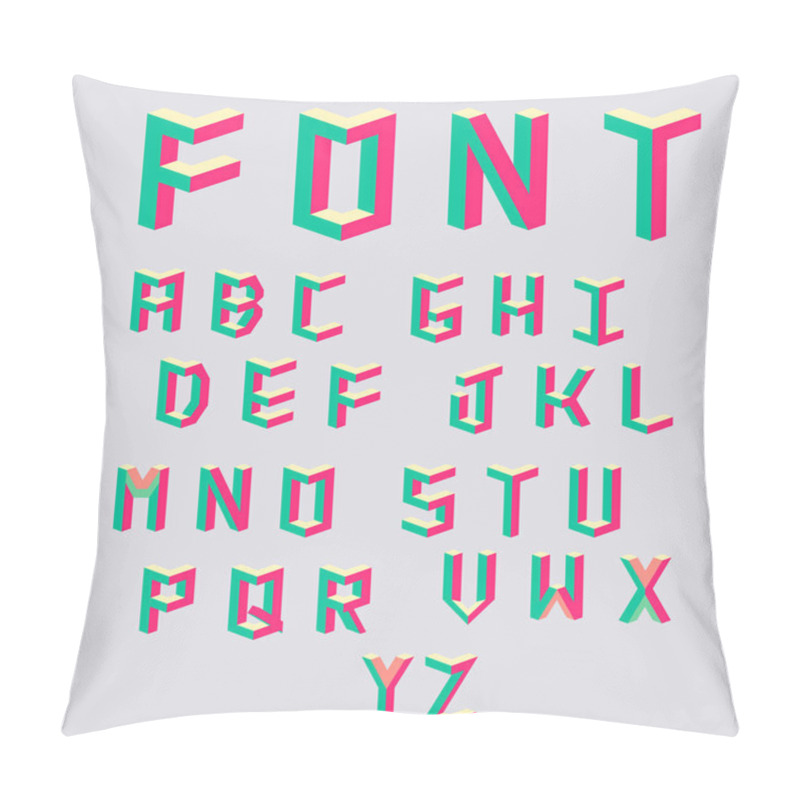 Personality  Vector Isometric Cubical Alphabet Pillow Covers