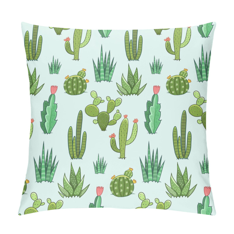 Personality  Succulent And Cactus Seamless Pattern Pillow Covers