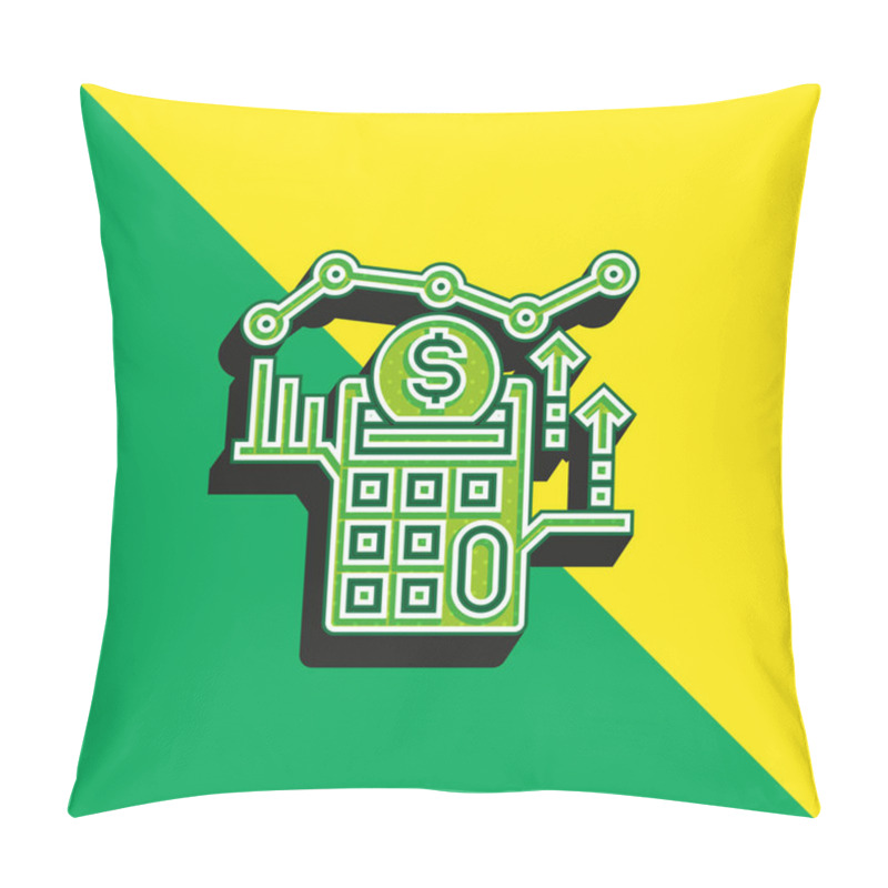 Personality  Accounting Green And Yellow Modern 3d Vector Icon Logo Pillow Covers