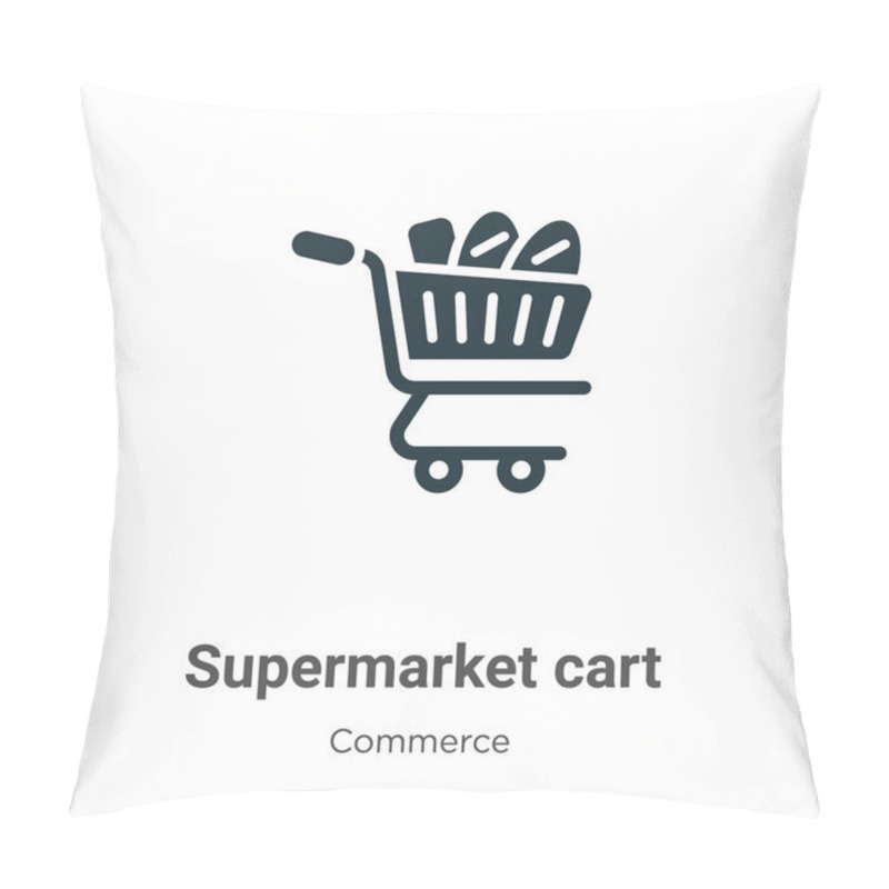 Personality  Supermarket Cart Vector Icon On White Background. Flat Vector Supermarket Cart Icon Symbol Sign From Modern Commerce Collection For Mobile Concept And Web Apps Design. Pillow Covers