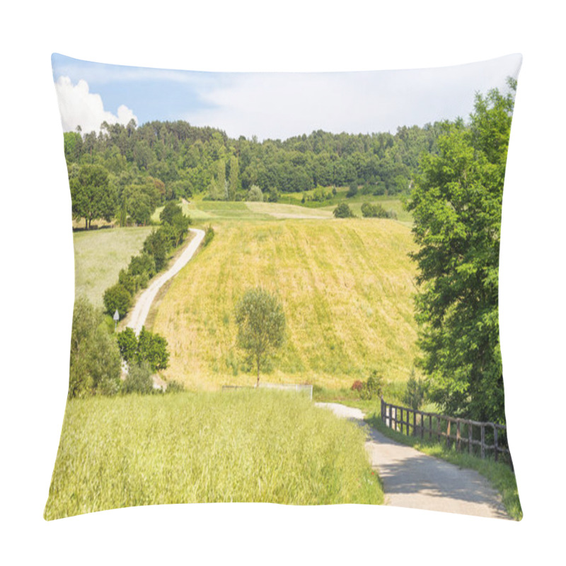 Personality  Tuscany, Italy. Rural Sunset Landscape. Countryside Meadows, Gre Pillow Covers