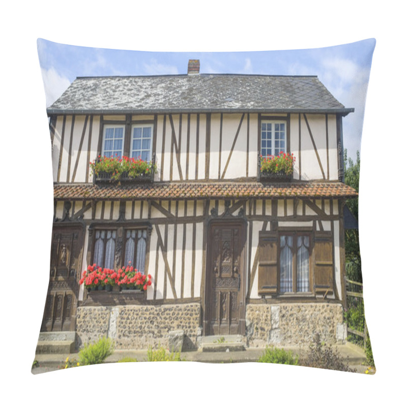 Personality  Flowered Window Of Old House In Normandy Pillow Covers