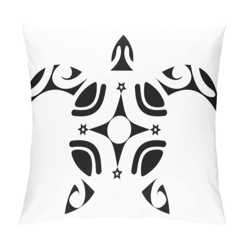 Personality  Tattoo Of A Turtle, Tribal Polynesian Pillow Covers