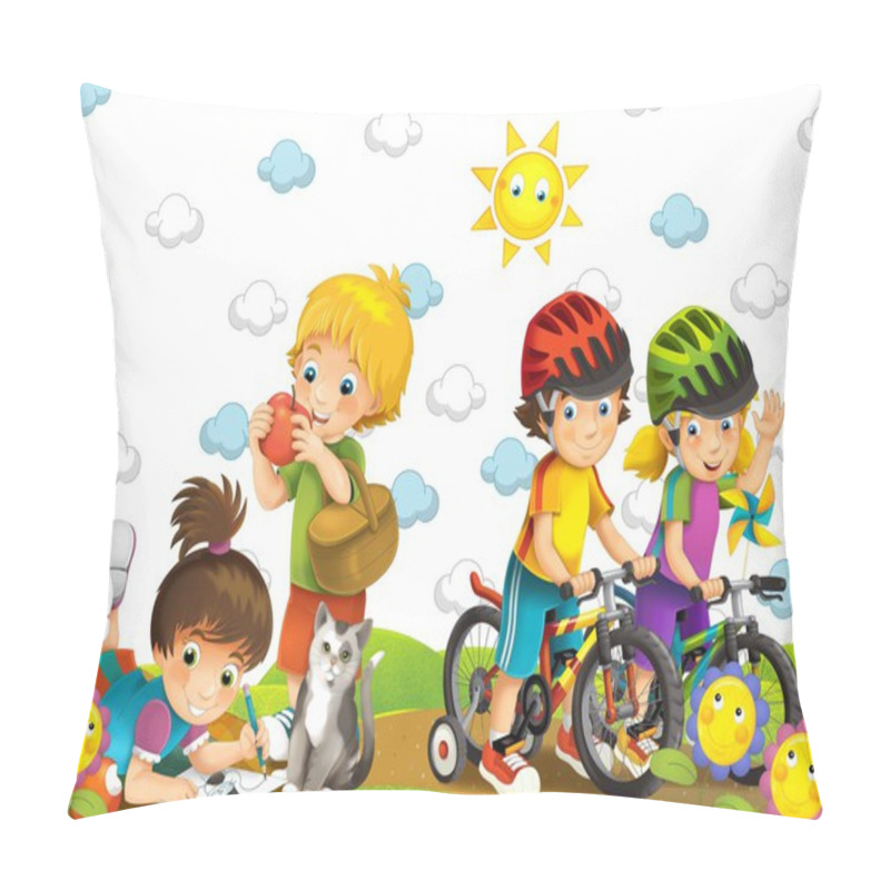 Personality  The Children On The Trip - Illustration Pillow Covers