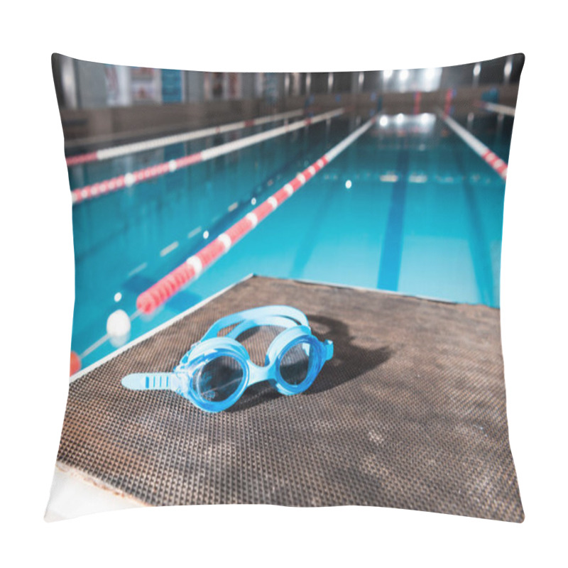 Personality  Goggles Near Swimming Pool With Blue Water  Pillow Covers