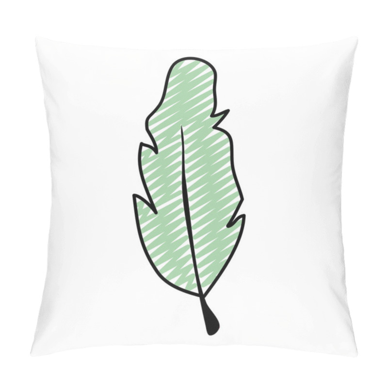 Personality  Doodle Nature Tropical Leaf Of Palm Tree Vector Illustration Pillow Covers