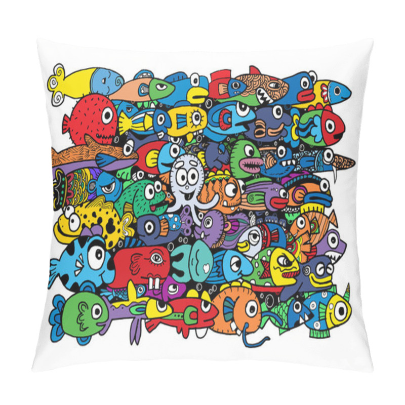 Personality  Crazy Cute Marine Life Drawing Style Pillow Covers