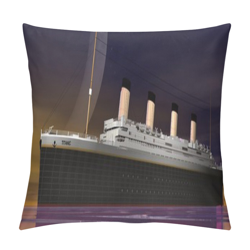 Personality  Titanic And Moon Pillow Covers