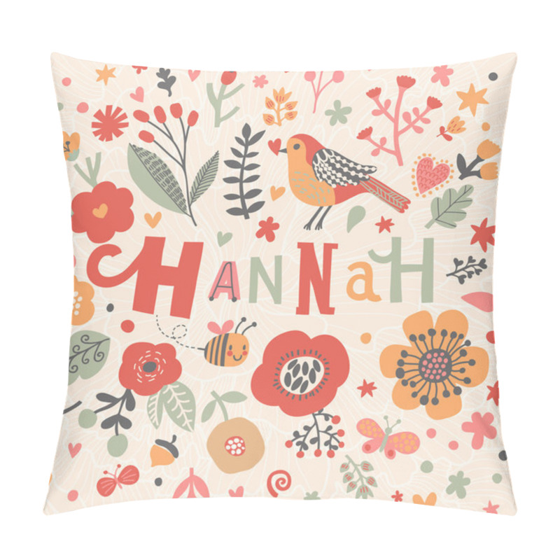 Personality  beautiful floral card with name Hannah pillow covers