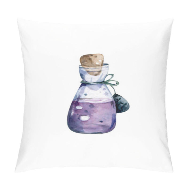 Personality  Bottle Of Magic. Game Icon Of Magic Elixir. Blue And Violet. Big Variant. Illustration Pillow Covers