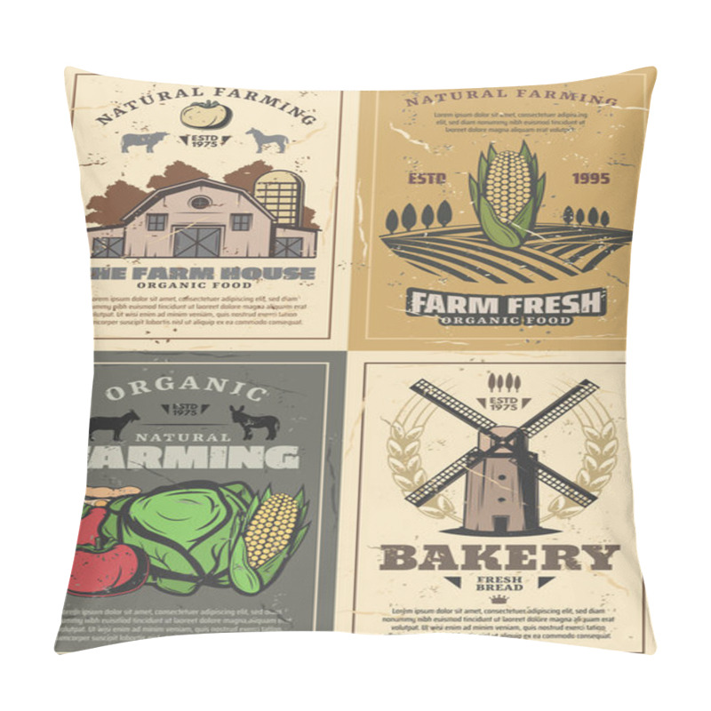 Personality  Farming Farm Barn, Field, Vegetables And Animals Pillow Covers