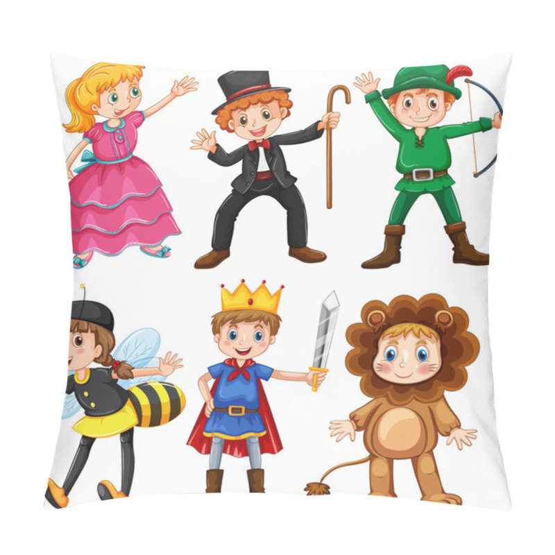 Personality  Boys And Girls In Fancy Costumes Pillow Covers