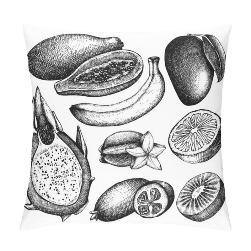 Personality  Hand Drawn Exotic Fruits Pillow Covers